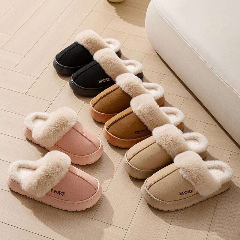 Winter Fluffy Women's Home Slippers Plush Designer Woman Shoes Flats Indoor Casual Warm Fuzzy Fur Slides Elegant Soft New