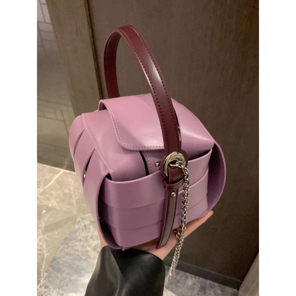 Designer Bag Tote Bag Shoulder Bag NNO Niche Design Ball INS Woven Handheld Shoulder Crossbody Purple Small Round Bag