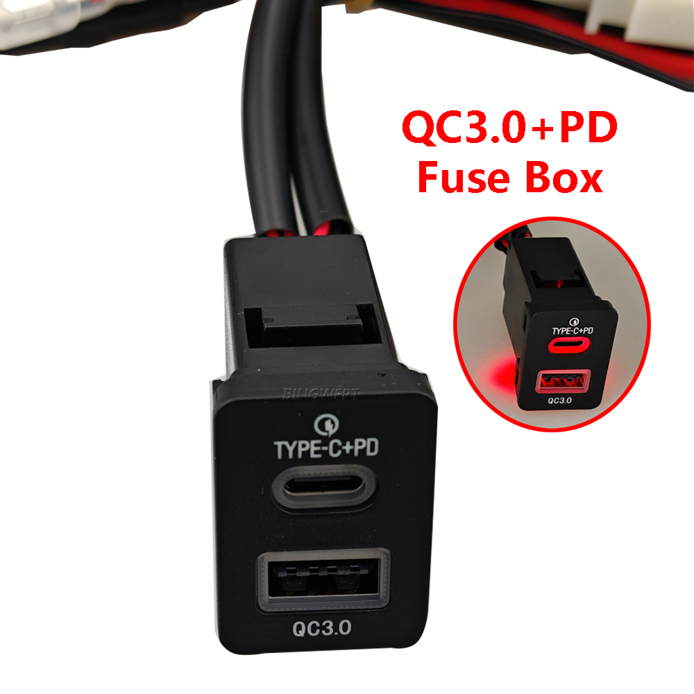 For Toyota New Style Quick Charger QC3.0&PD And 2QC3.0 Interface Socket Charging Socket Power Adapter