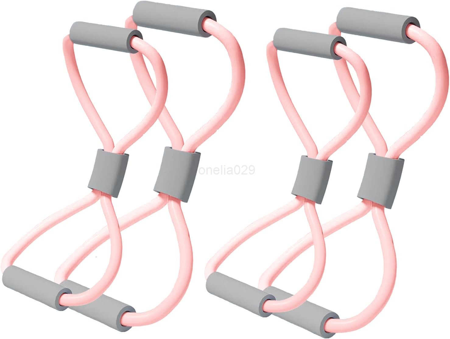 8 FitnESS Resistance Bands with HandLEs 4Piece Set for FullBody Workouts Ideal for Strength Training Physical Therapy and Home Gym W250912