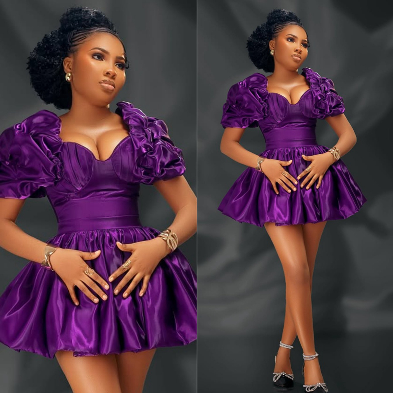 2025 Purple Cocktail Dresses For Women Homecoming Dress Sheath Illusion Beaded Lace Appliqued Pearls Sexy Pleated Prom Dresses For Black Girls C436