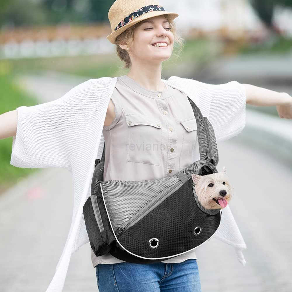 PetAmi Dog Sling Carrier for Small Dogs Puppy Carrier Sling Purse Dog Bags For Traveling Carrying Bag to Wear Medium Cat Adjustable Crossbody Pet Slin