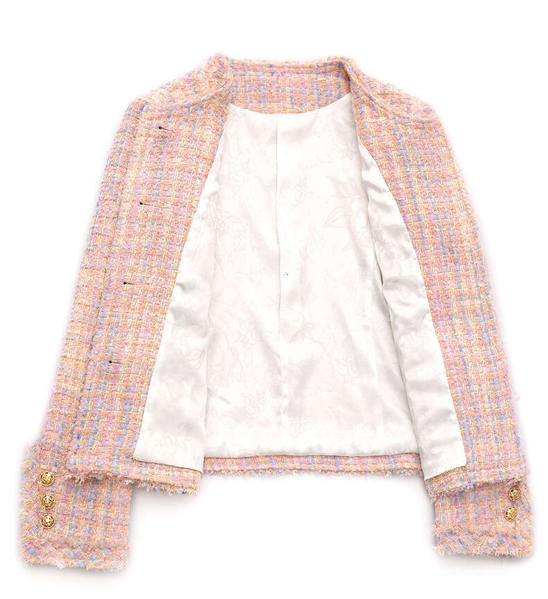 DHEssentials 2025 Spring New Women's Fashion High-end Design Niche Blazer Pink Chanel Style Short Jacket