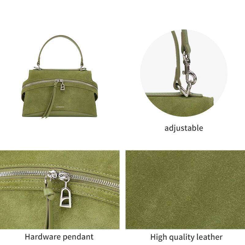 LA FESTIN Original Brand Women's bag 2025 New Green Shoulder Crossbody Suede Handbag Designer Leather Bag