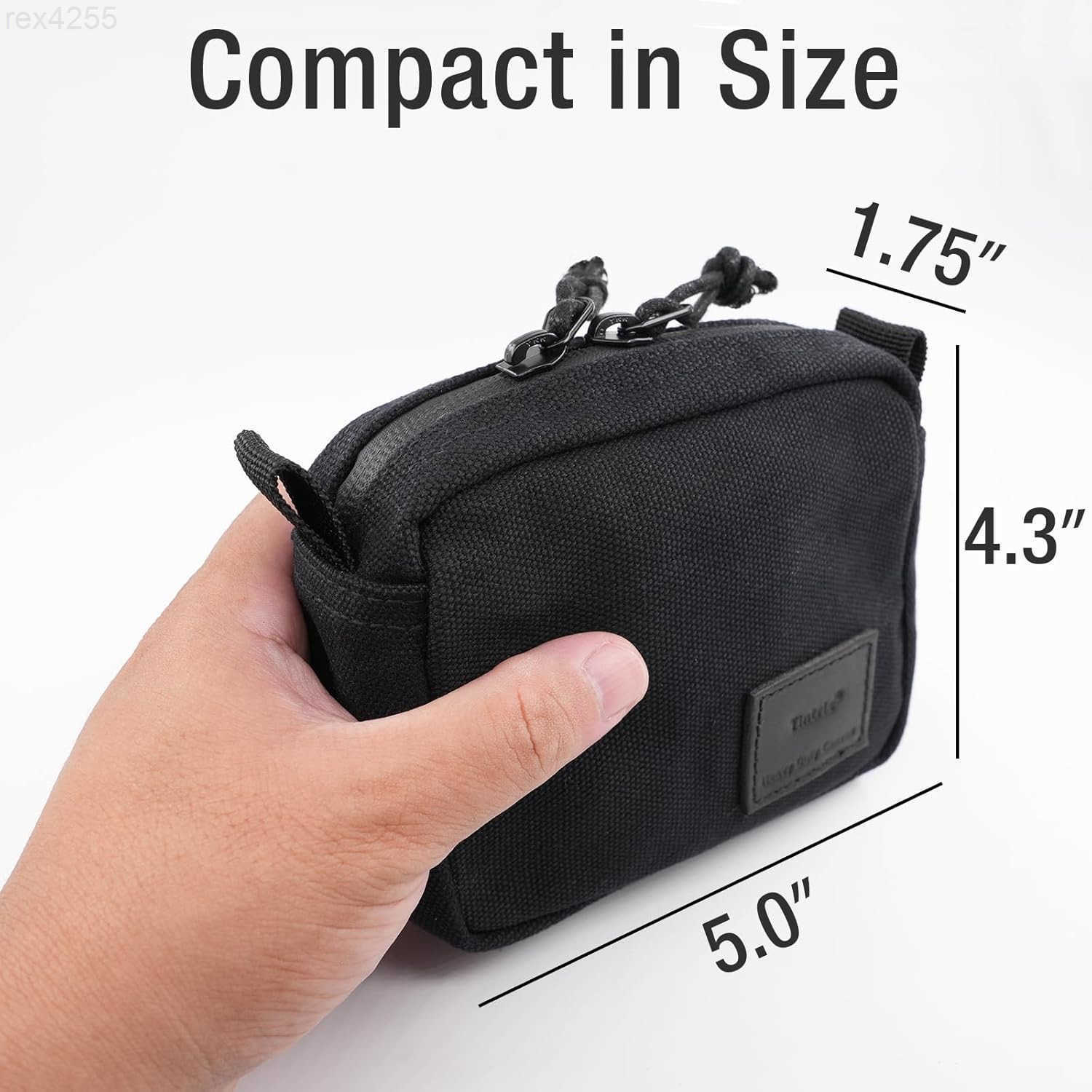 Belt Pouch for Men Women YKK Zippers EDC Belt Pouch Bag Waist Pack for Hiking Traveling Outdoors Water Resistant Tough Waxed Canvas BlackW250912