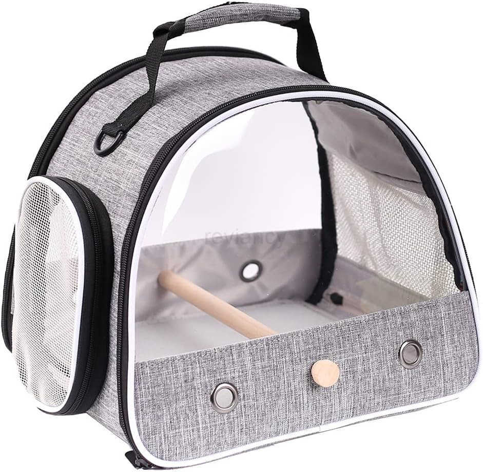 Small Bird Travel Carrier Portable Bird Travel Carrier for Parakeet Parrot Budgie Guinea Pig Bearded Dragon Reptile Carrier for Hiking Vet Visit Bicyc