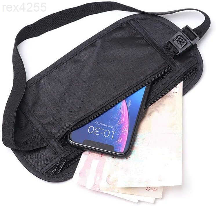 2 Pack Travel Money Belt Waist Wallet Slim RFID Blocking Passport Holder Invisible Belt Bag Fanny Pack for Men WomenW250912