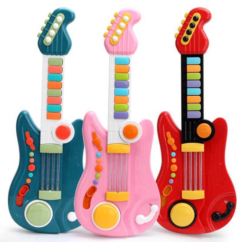 Kids Guitar Toy 2 In 1 Folding Musical Instrument Electronic Piano BrainTraining Educational Toys Birthday Gift for Girl Boy C250912