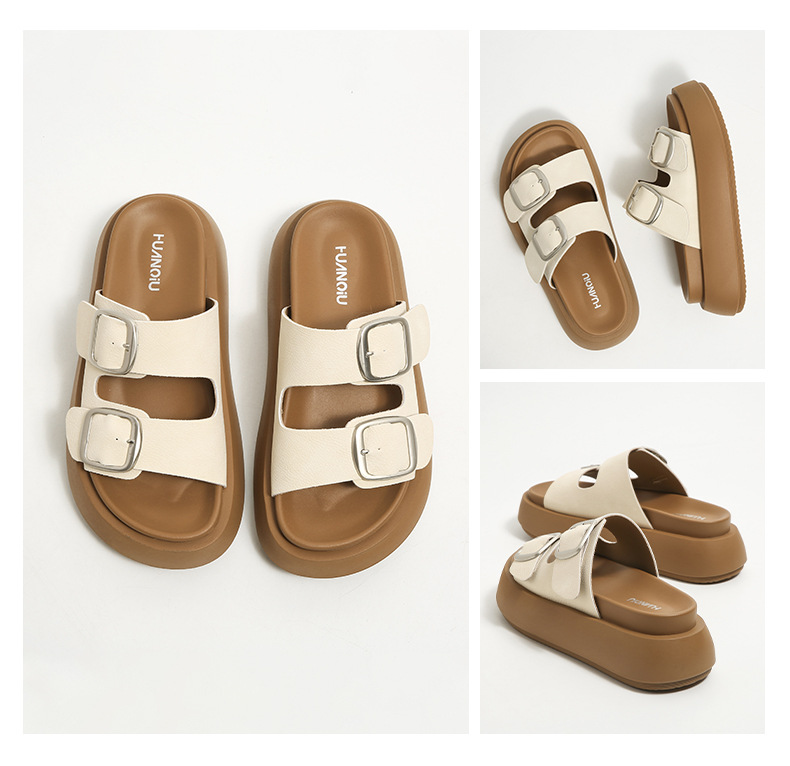 free shipping designer sandals Thick soled casual soft soled sandals worn as a single line beach slipper