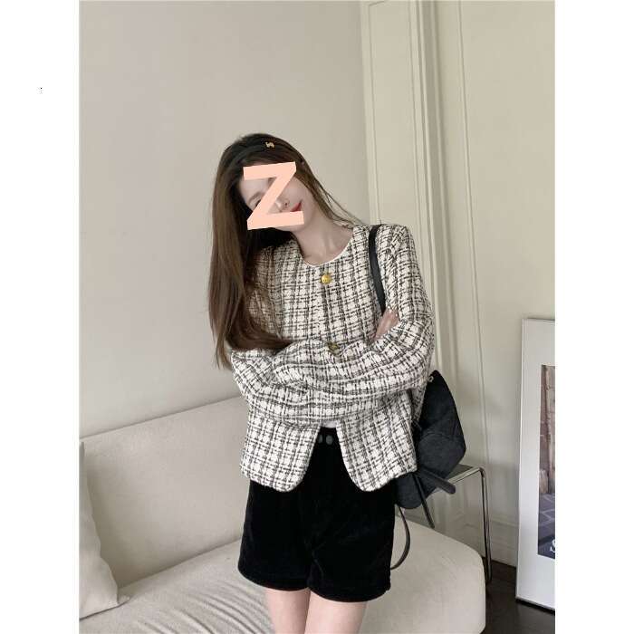 DHEssentials Chanel Women's Jacket Autumn 2025 New Plaid Loose Socialite Style High-end Fashion Long Sleeve Top