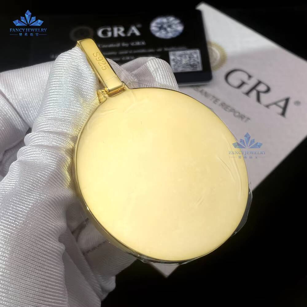 Custom Vvs Moissanite Round Diamonds Pendant Men Custom Iced Out Jewelry Letter Initial Hip Hop Cuban Chian Pendant