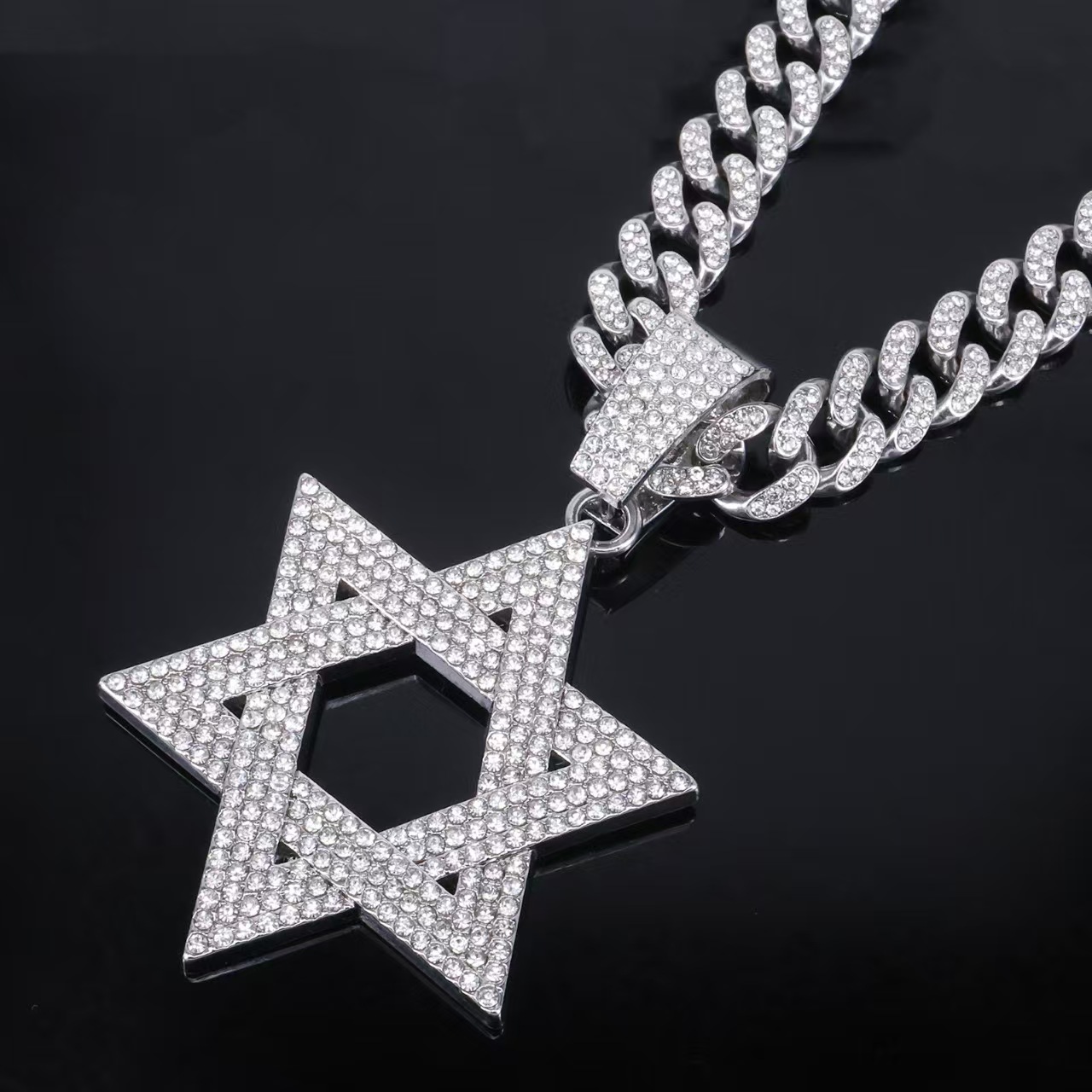 of David Pentagon Lucky Charm Golden Star Pendants Baguette Iced Out Jewelry Custom Moissanite Pendant