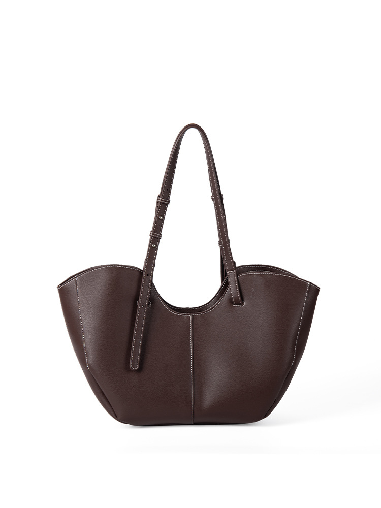 new Autumn/Winter New Retro Large-Capacity Single-Shoulder Bag Korean Niche Design High-End Commuting Handheld Tote Bag