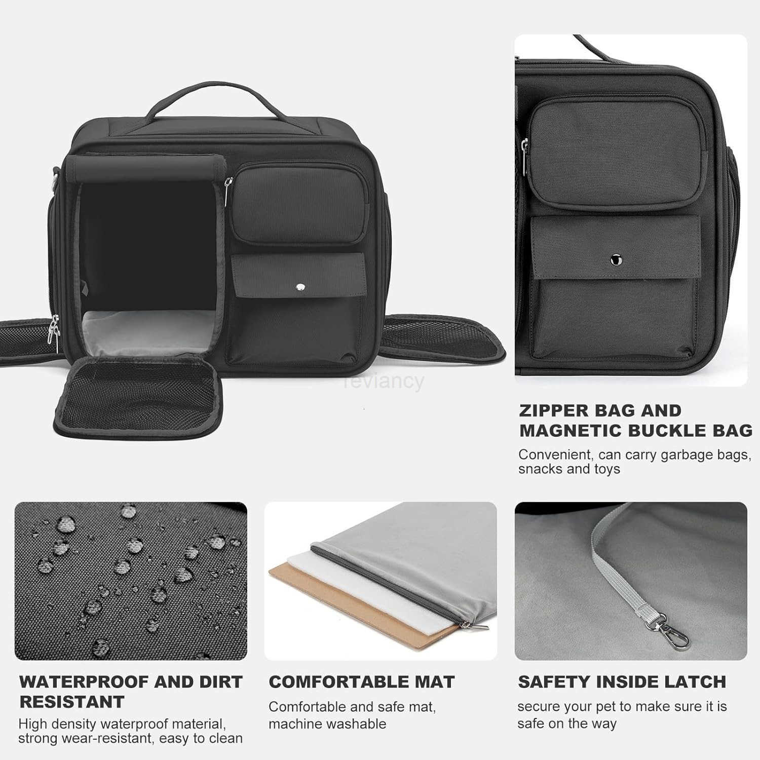 Cat Carrier Soft LargeDog Carriers for Small DogsCat Travel Carrier is AntiLostDog Backpack with Locking Safety ZippersCan Carry 20 LBs CatPet Carrier