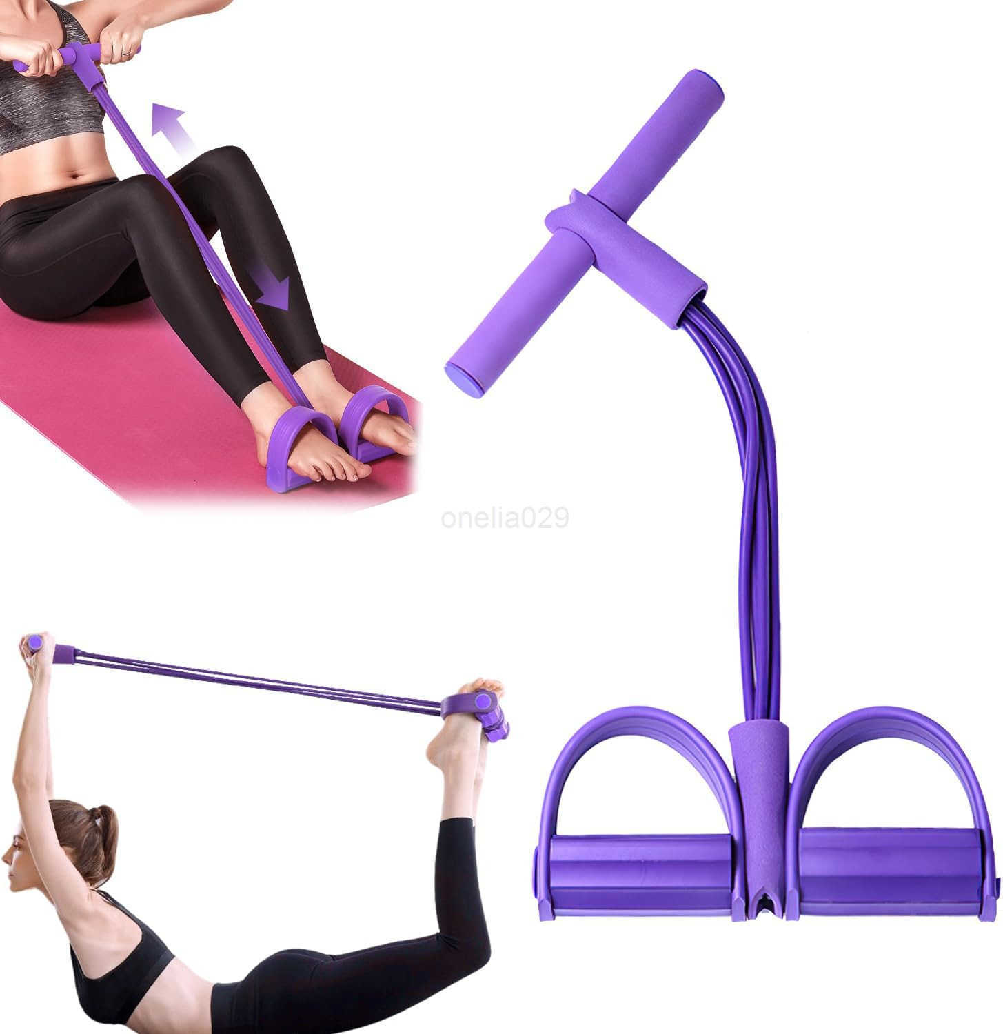 21 Fitness Resistance Bands4 Tube Pedal Ankle Puller 2025 New Elastic Yoga Pedal Puller Stretch Band for Exercise AB Training Auxiliary Device Workout