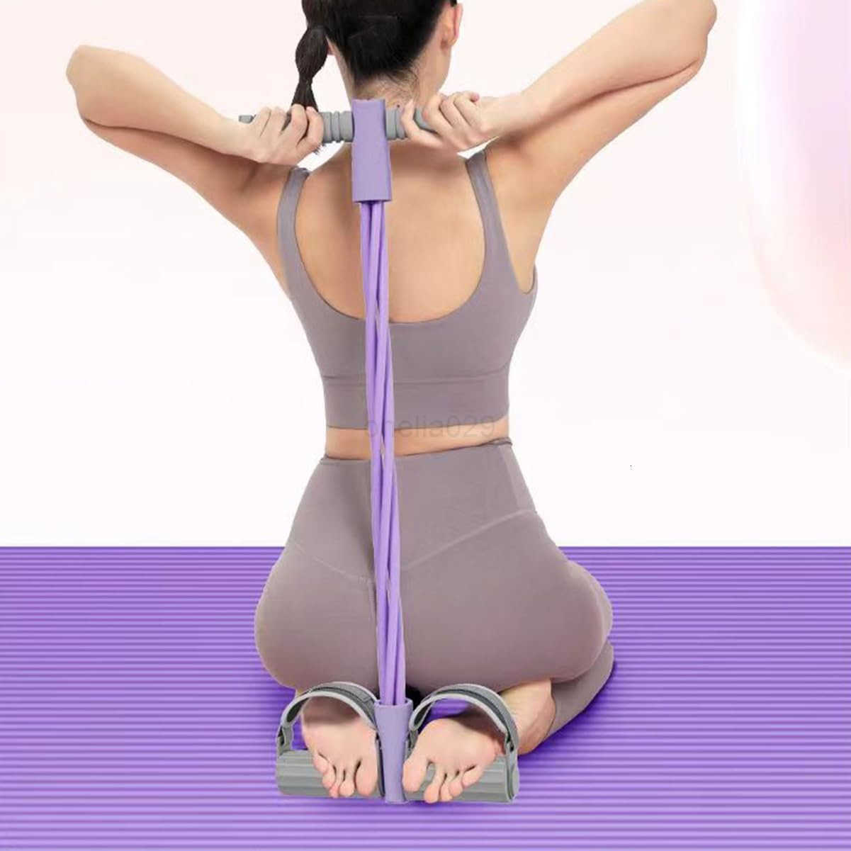 Pedal Tension Rope 21 Resistance Bands with Handles Multifunctional Puller Resistance Rope Fitness Equipment Sit Up Exercise Equipment Home Gym Tummy 
