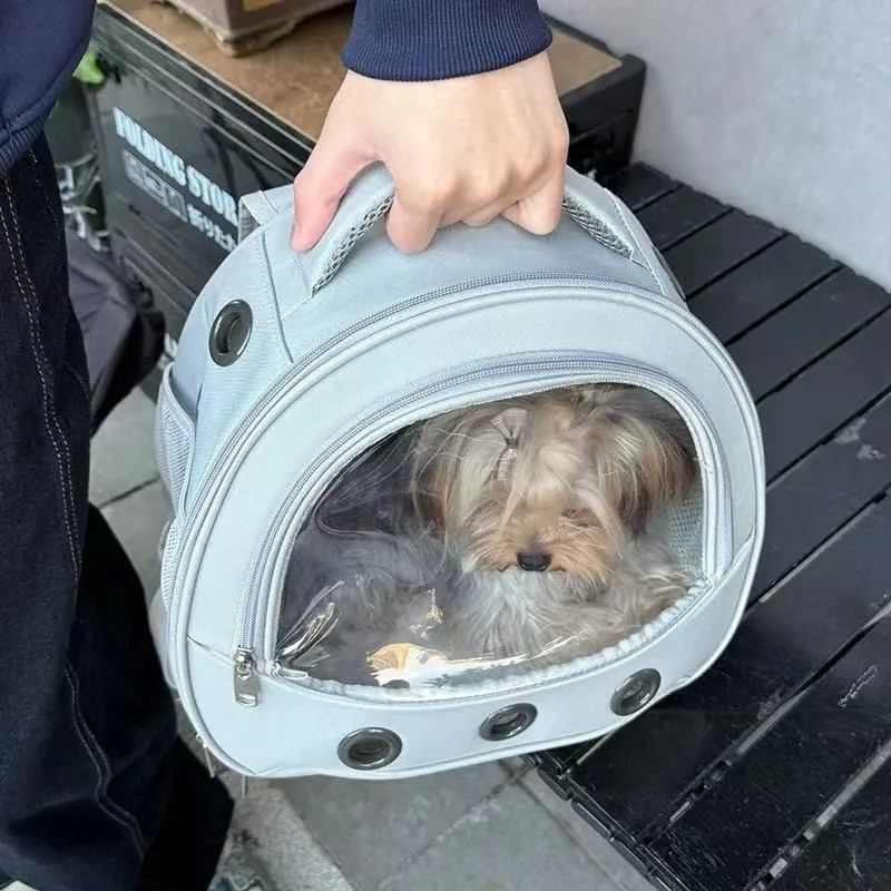 Yorkshire small dog outdoor portable bag small body pet pet carrier outdoor backpack, transparent folding high appearance cat backpack