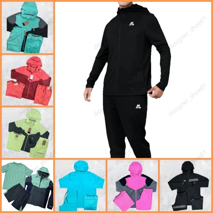 monterex tracksuit tech 3-piece set Mens tracksuit sports fiess jogging suits running shirts quick dry sportswear gym t-shirt sweatpants Set European Sizes