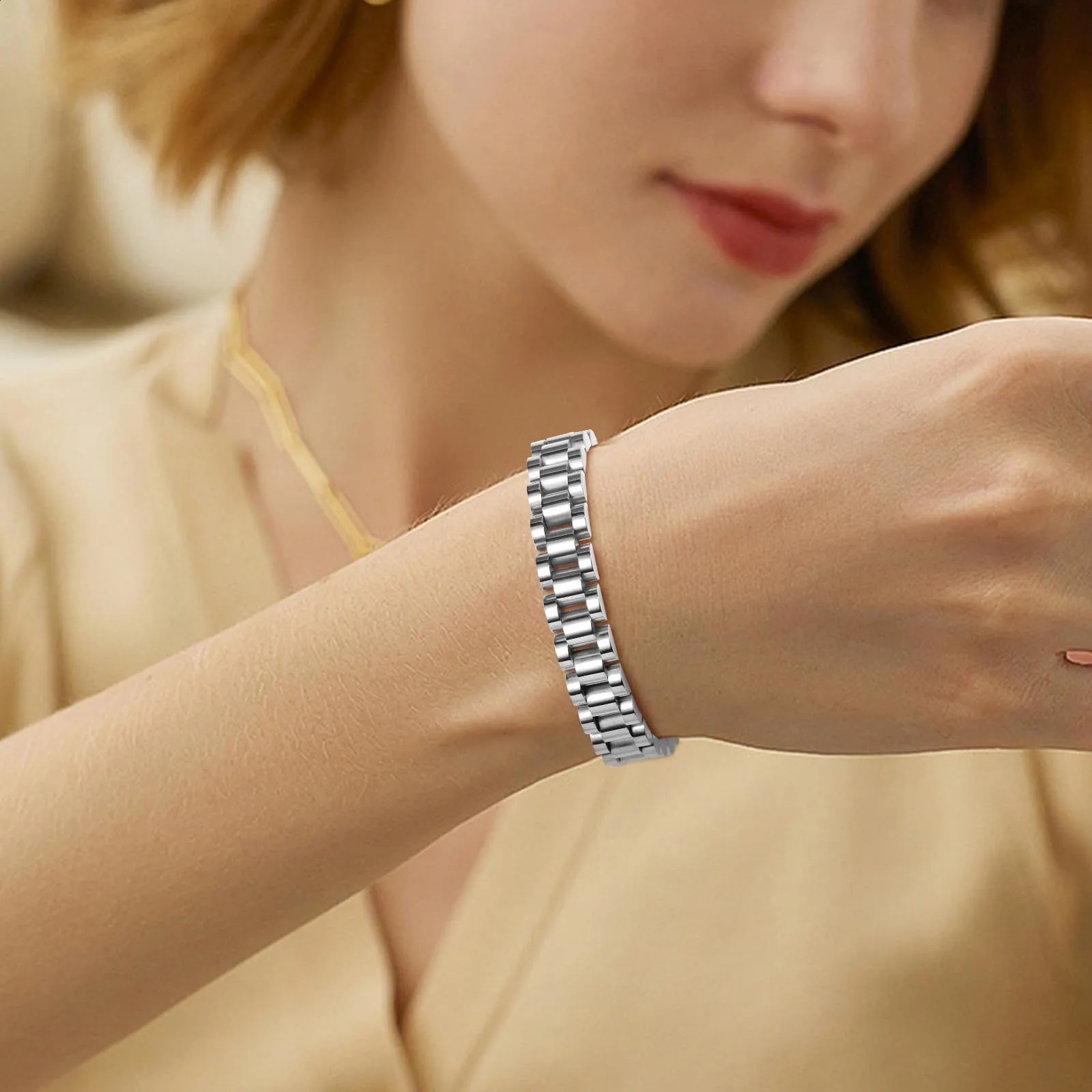 Presidential Chain Bracelet For Women Men Stainless Steel Watch Link Fashion Wrist 16cm18cm21cm 250911