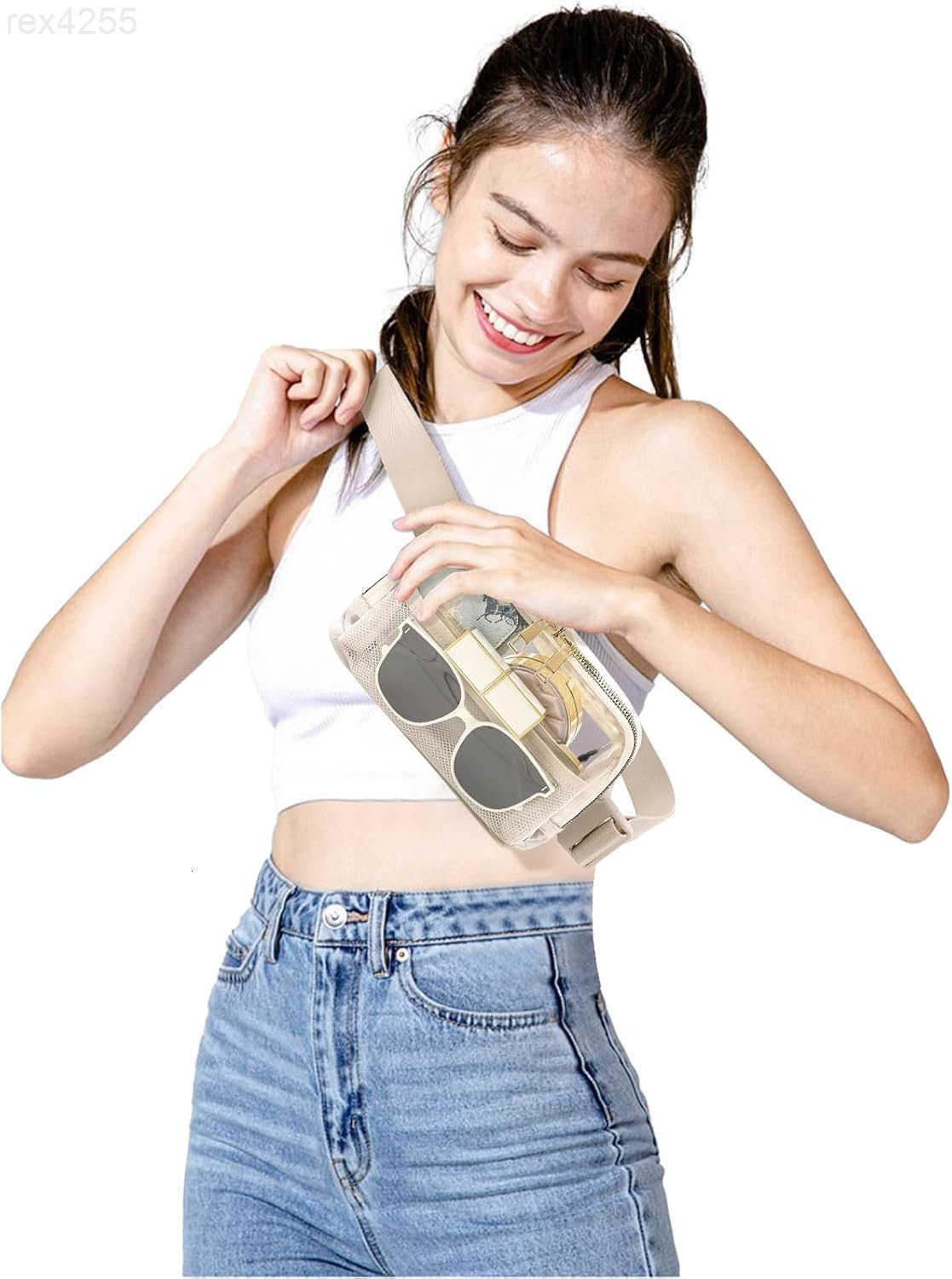 Clear Fanny Pack Belt Bag Stadium Approved for Women Men with Adjustable Strap Waterresistant Waist bag Clear Purse for Travel Workout Running HikingB