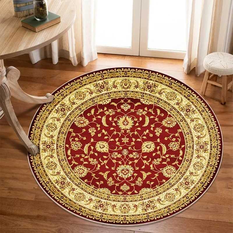 Vikama Crystal round boho living room carpet ethnic style full cover bedroom study floor mat home rocking chair nonslip carpet C250912