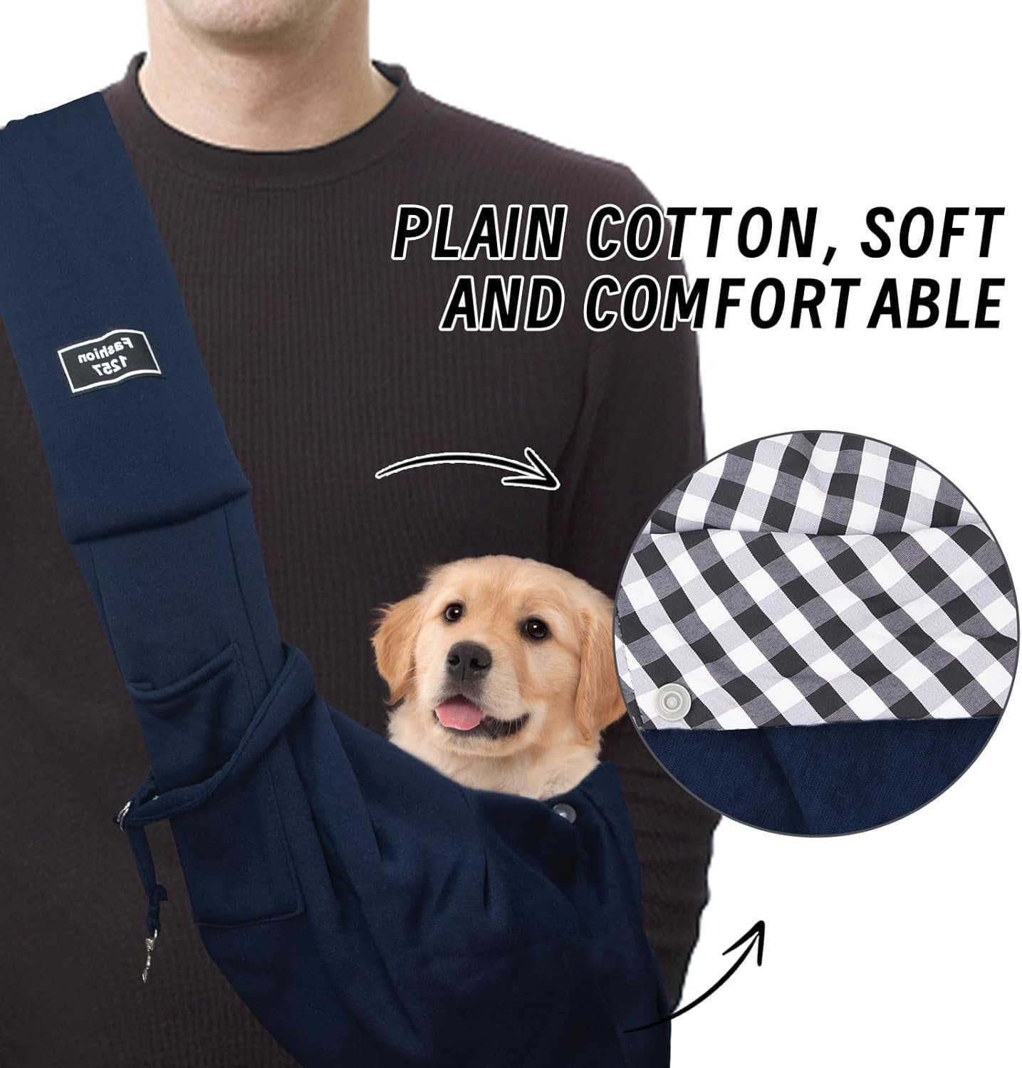 Dog and Cat Sling Carrier Dog Carrier with Adjustable Opening Strap Travel Bag for Small Dogs and Cats Outdoor Travel Sling Carriers BlueW250912