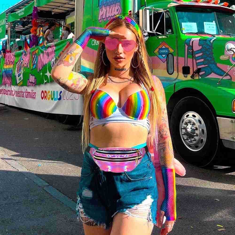 Fanny Packs for Women MenHeart Sunglasses80s 90s Fanny PackCrossbody Fanny Packs for WomenMetallic Color Sport WaistbagPink Fanny PackShiny Waist PaW2