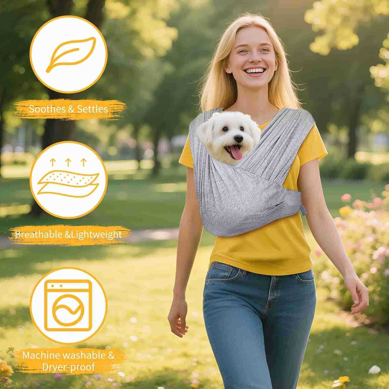 Carrier Sling Pet Carry Slings Front Pack Adjustable Dog Carriers for Small Dogs Portable Pet Carrier for Dogs Dog Backpack Carrier GreyW250912