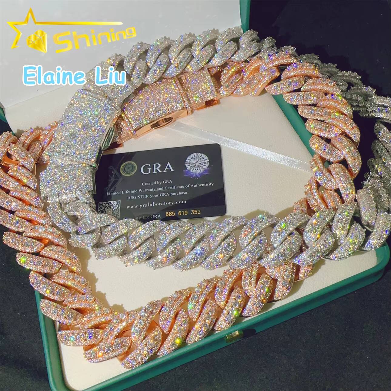 Sterling Silver 925 28mm VVS Moissanite Diamond Cuban Link Chain Moissanite Hip Hop Jewelry Cuban Link Chian Necklace