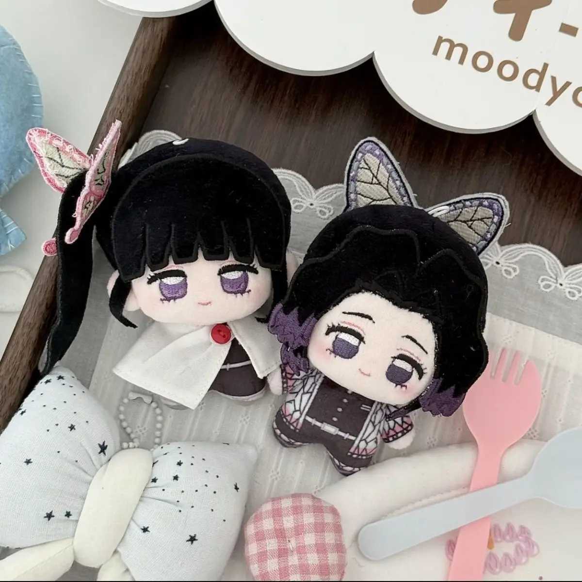 New Anime Demon Slayer Tsuyuri Kanawo Kochou Kanae Kamado Tanjirou Cute 10cm Plush Doll Cartoon Pendant Keychain Decor Xmas Gift C250912