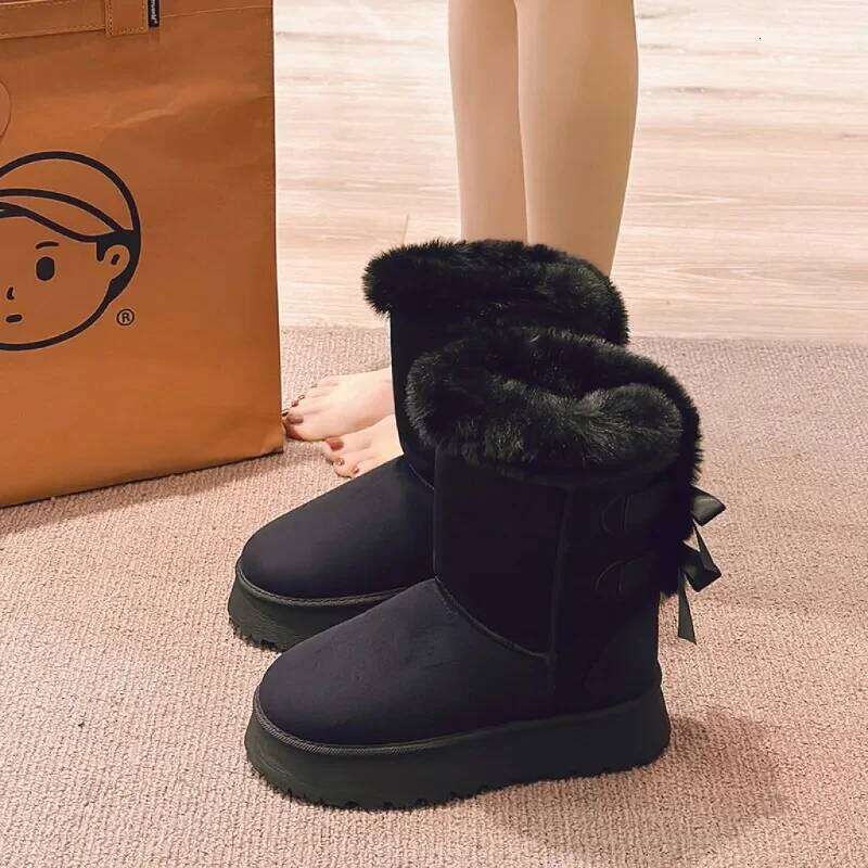 Women's Snow 2024 Winter New Fashion Plush Platform Outdoor Warm Boots Women Shoes Bota Camurca Cano Longo