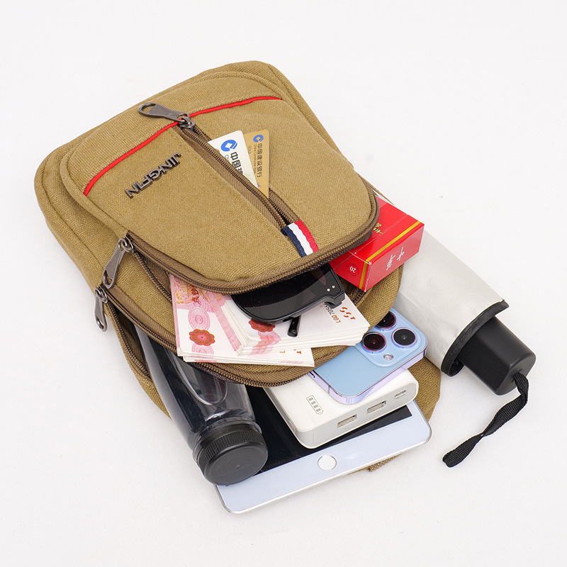 New Men S Chest Bag Single Free Shipping Shoulder Crossbody Bag Casual Designer Bag Canvas Front Crossbody Bag Luxury Bag Trendy Small Men S Bag