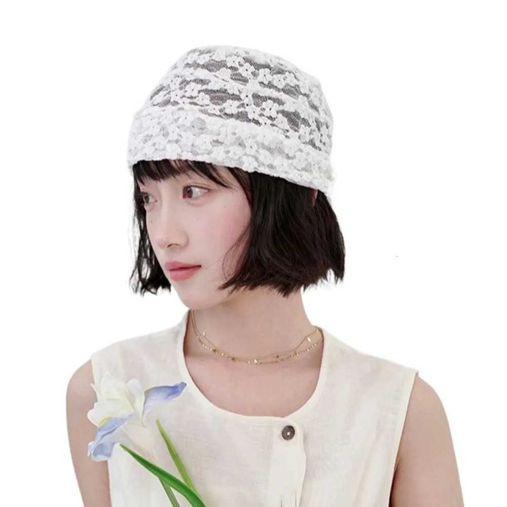 Sweet Flower Lace Plover Hat Hollow Mesh Beanies Hat Pi Big Sunscreen Spring and Summer G250910