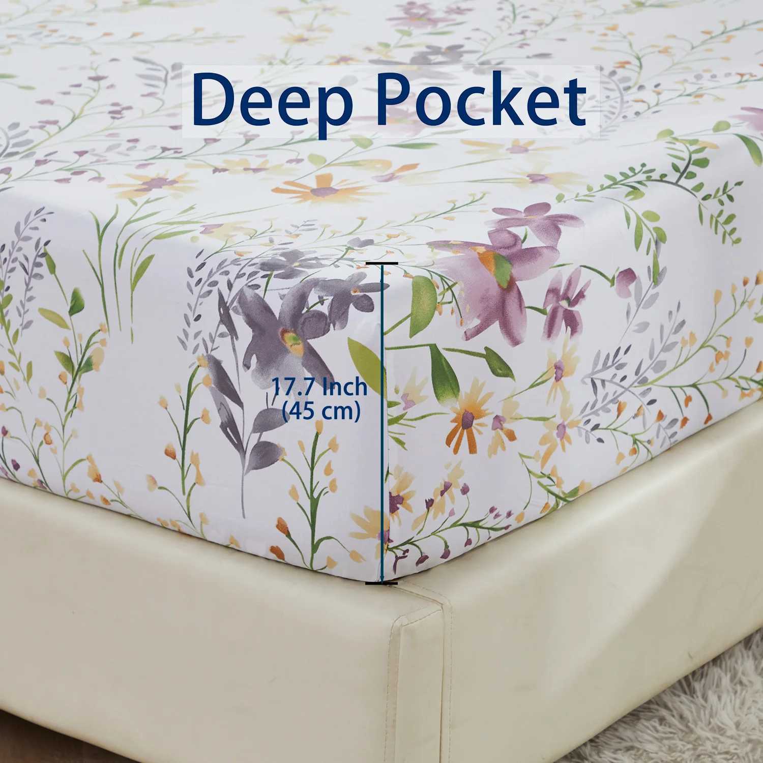 4pcs 600 TC 100 Egyptian Cotton Fitted Sheet Set Without Core Fresh Pinky Spring Botanical Pattern Soft And Skinfriendly C250912