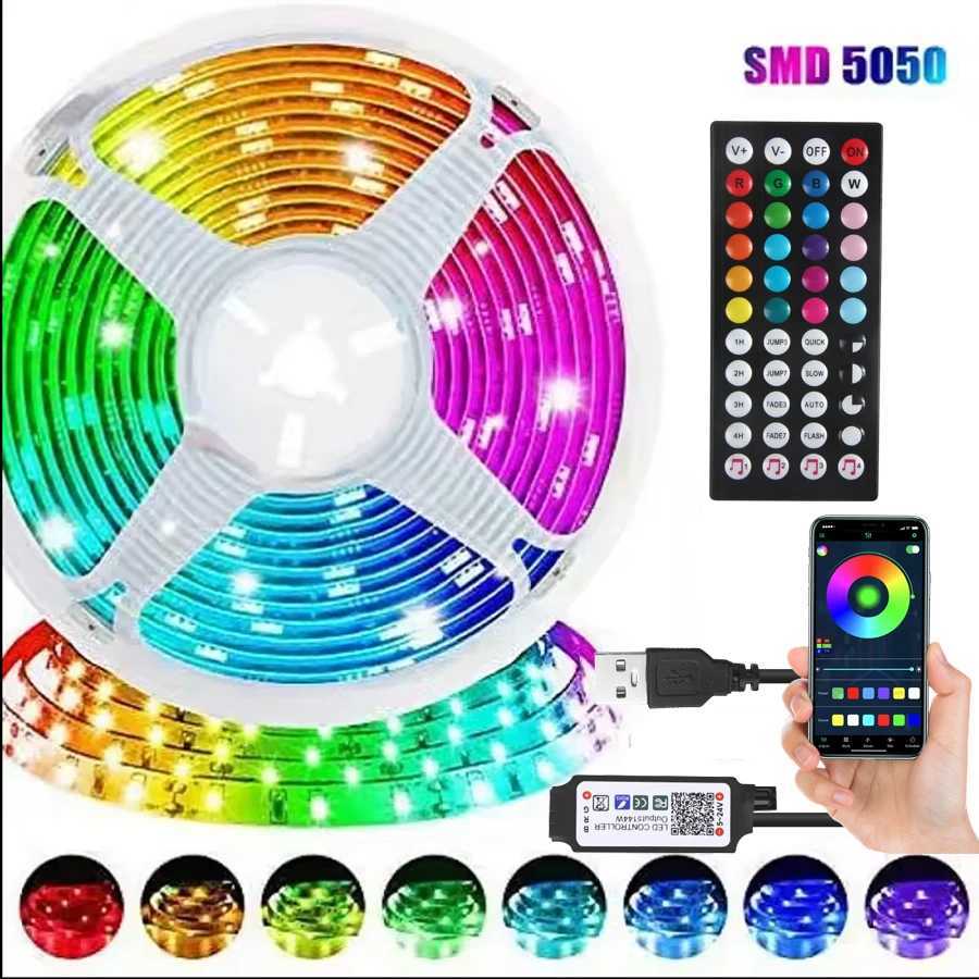 130M Led Strip Lights Bluetooth APP Control With 44Key Remote RGB Music Sync TV LED Backlight for Room Party Decoration C250912
