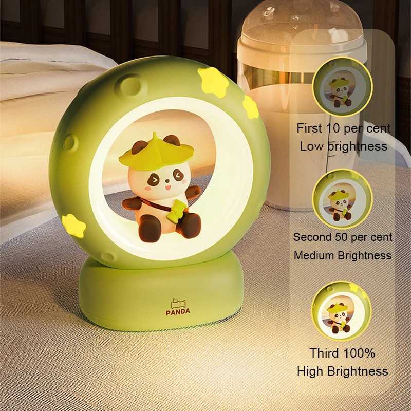 LED Night Light Panda Astronaut Bedside Sleeping Night Lights USB charging Silicone Children Gife Eye Protection Lamp Lighting C250912