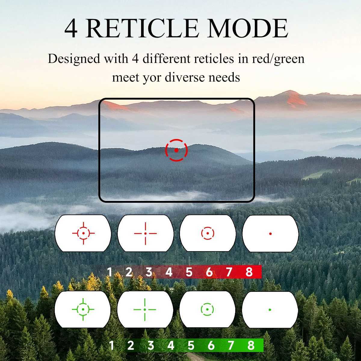 Tactical HD118 Holographic 4 Different Reticle RedGreen Dot Optics Sight Quick Detach Mount Fit 20mm Airsoft RifleScope Hunting C250912