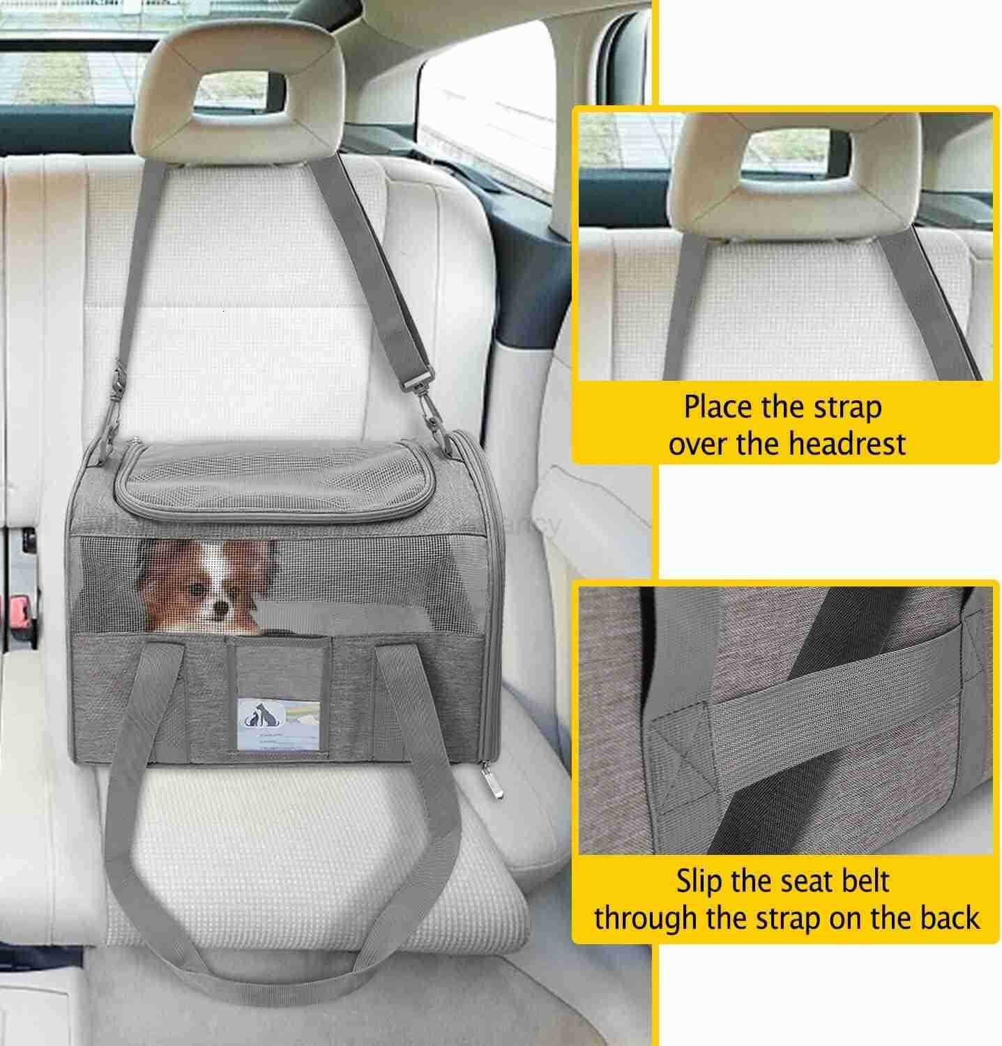 Cat Carrier for Large Cats 20 lbs Medium Cat Under 25 lbs Dog Carriers for Small Dogs Soft Travel Pet Carrier for 2 Cats Small Dogs GreyW250912