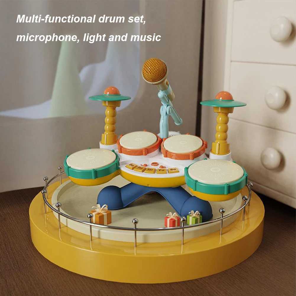 Baby Musical Toys Multifunctional Drum Set BPA Free Montessori Learning Toys Jazz Drum Toys Set with Microphone for Boys Girls C250912