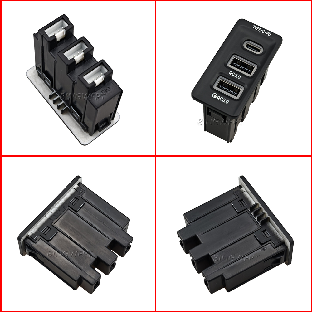 1 Pc Car USB charger 2QC3.0 and C-type PD mobile charging adapter socket button, suitable for Volkswagen Golf 7