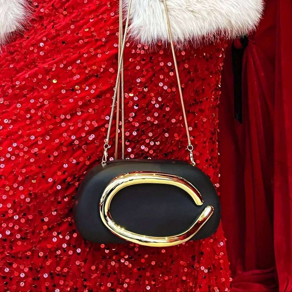 Gold Metal Closure Box Clutch Women Evening Wedding Party Cute Purse Bag Handbag Dark Red Beige 2025 Spring New Fashion Chic