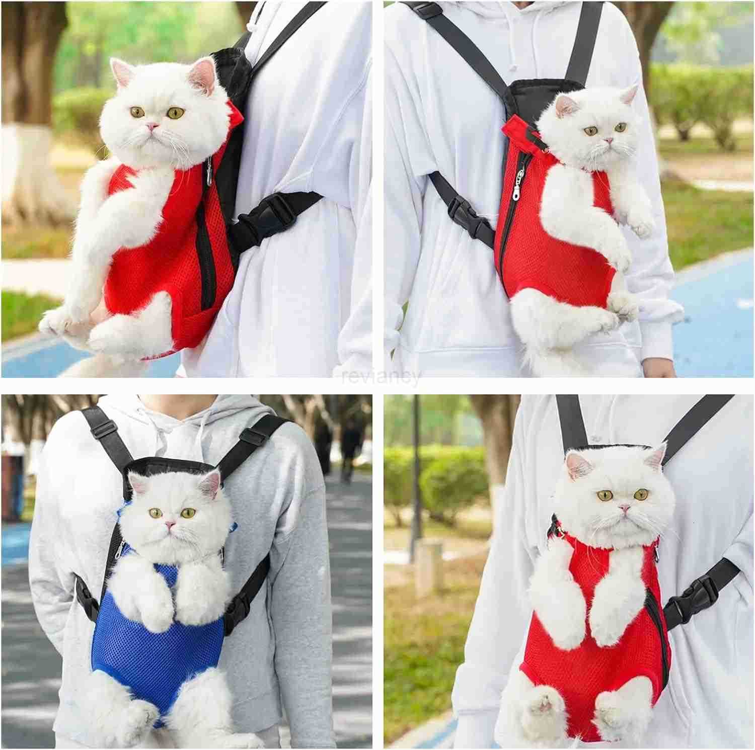 Dog Carrier Backpack Adjustable Puppy Front Carrier Backpack Ventilated Dog Chest Carrier for Hiking Camping Travel Sling Bag for Small Medium Dog Cat