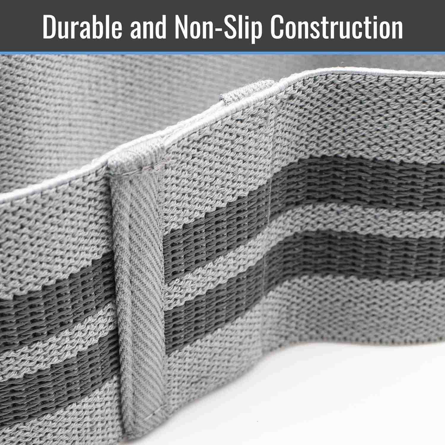 Healthsmart Fabric Resistance Bands Targets Abs Glutes Quads Calves Hamstrings 3 Bands with Variable Resistance Levels Minimum 15lbs and Maxes at 70lb