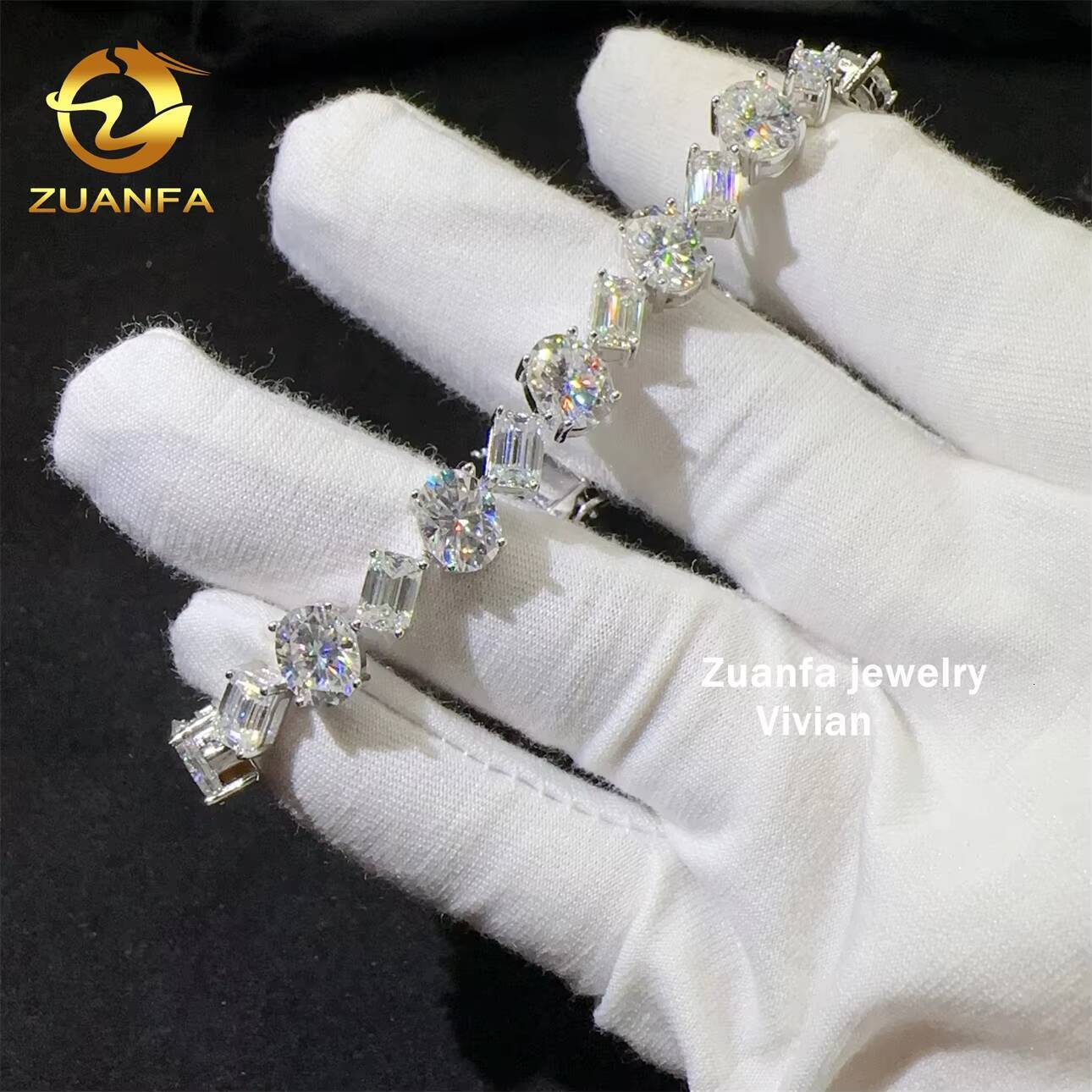 2025 8mm VVS Moissanite Diamond 925 Sterling Silver Hip Hop Jewelry Iced Out GRA Certified Tennis Chain Bracelet