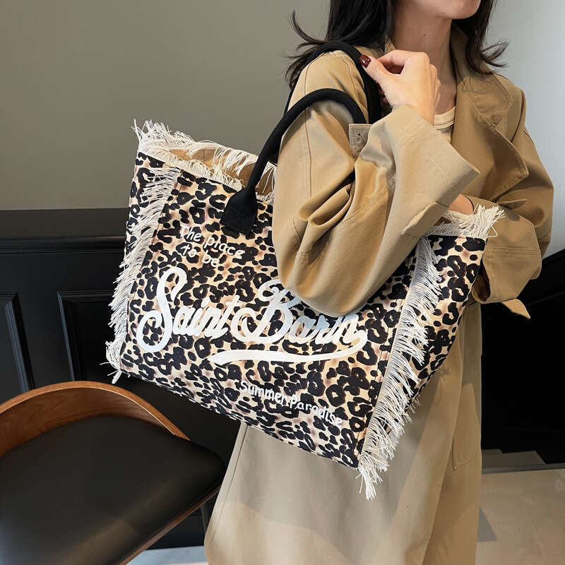 Korean Tote Women's Personalized Leopard Pattern Handbag Retro Large Capacity Shoulder Bag New Casual Versatile Fashion