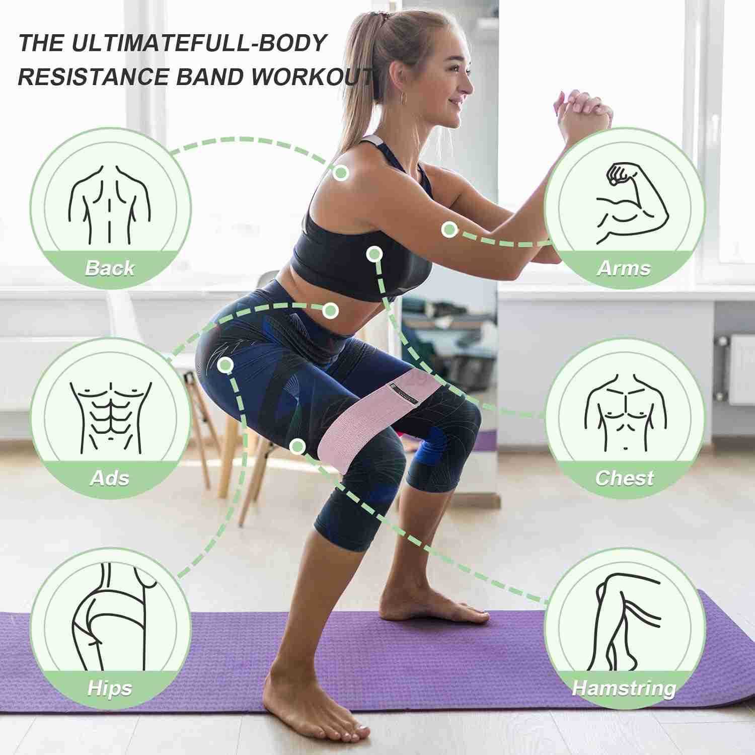 Bands Set Resistance Bands for Working Out Exercise Bands for Women and Men Legs and Butt Stretch Bands for Pilates Yoga Starter Set W250912