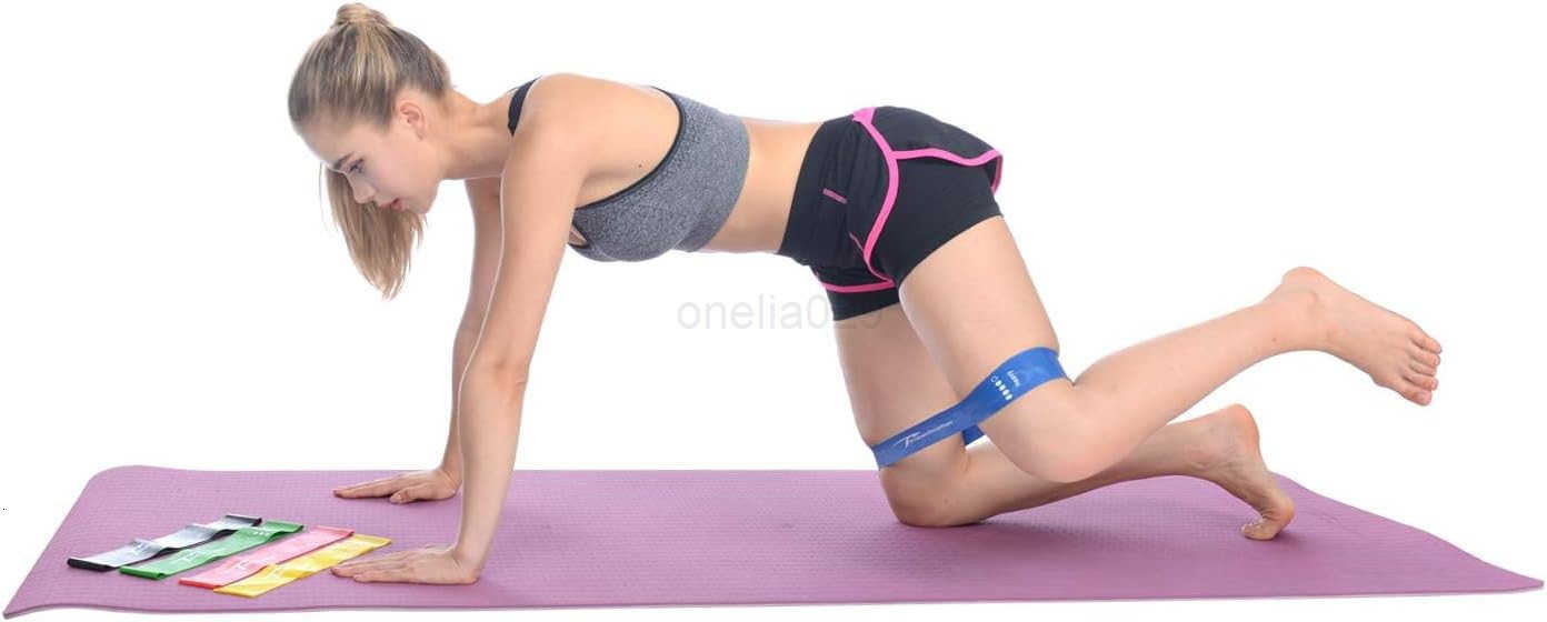 Resistance Loop Bands with Workout Poster 165x 224Set of 5 Exercise Bands for Crossfit Workout and Physical Training W250912