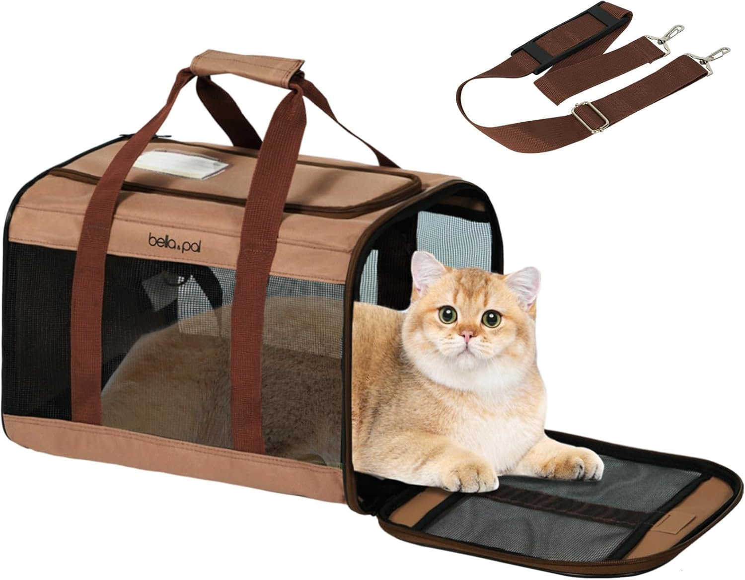 Cat Carrier Travel Bag Airline Approved Lightweight Cat Carrier Soft Sided Pet Carrier for Puppy Dogs Up to 18lbs Collapsible Kitten Bag with Removabl