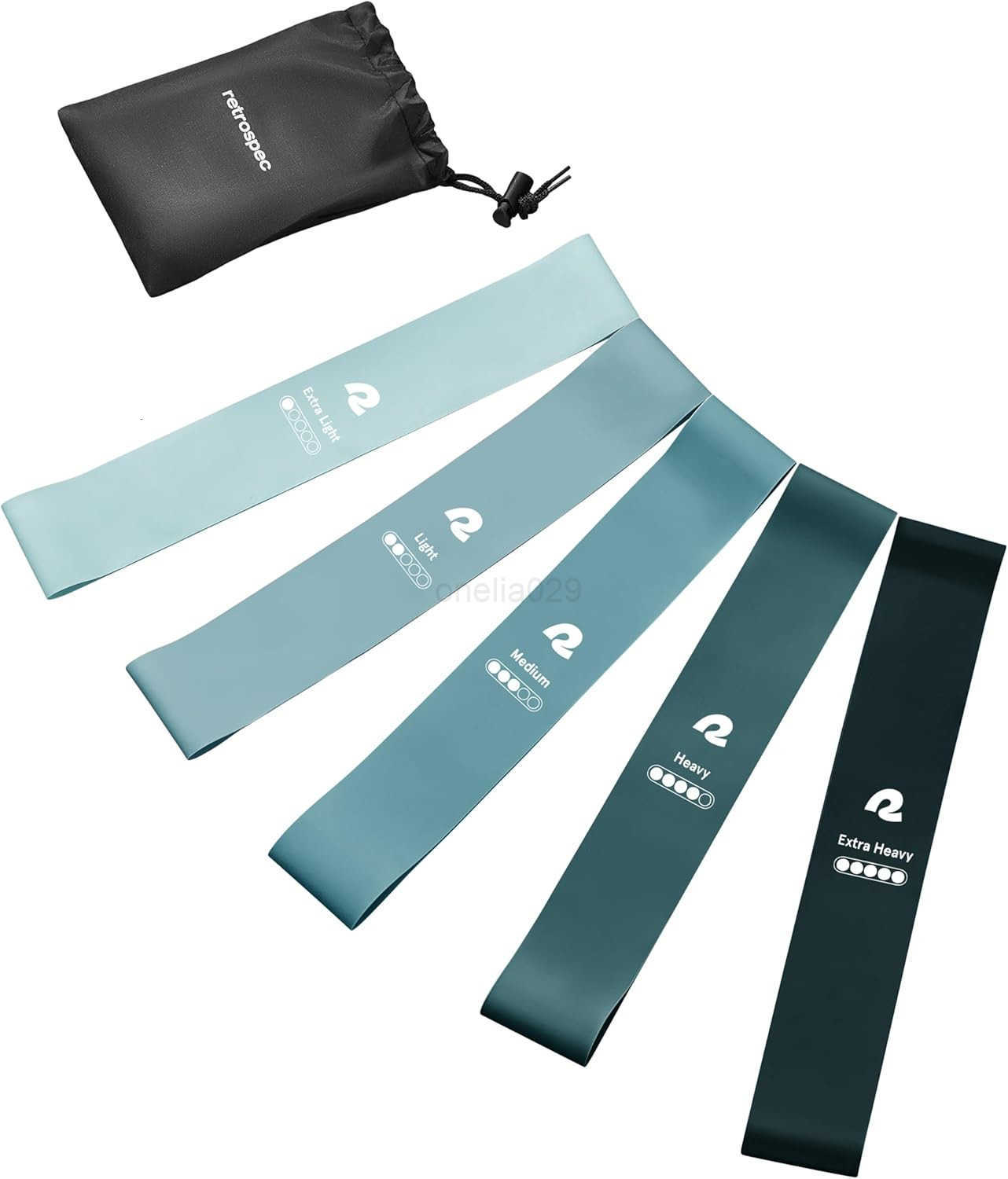 Retrospec Activate Resistance Loop Band Set for Working Out Home Fitness Toning Stretching Exercise Lightweight Portable for Men Women W250912