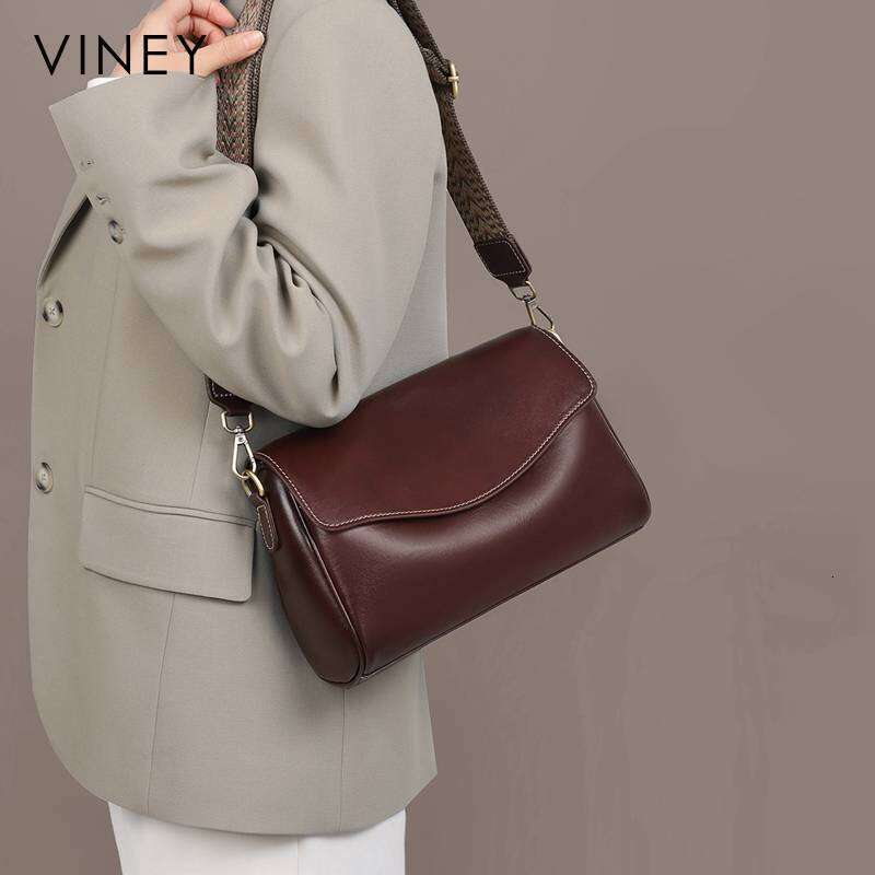 VINEY Women 2025 New Summer Messenger Large Capacity Genuine Leather Women's Shoulder Pillow Bag